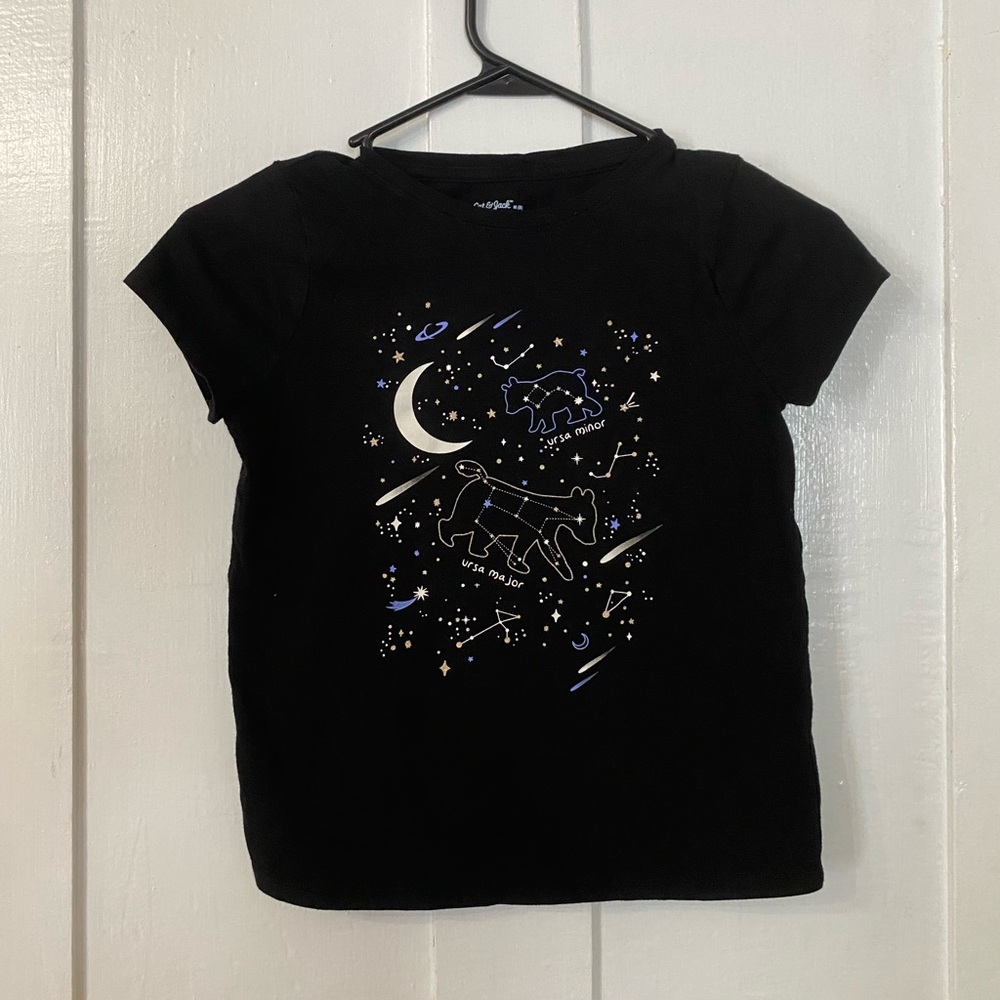 Cat & Jack Kids Medium 8 Black Celestial Bear Constellation 🐻 💫 T-Shirt